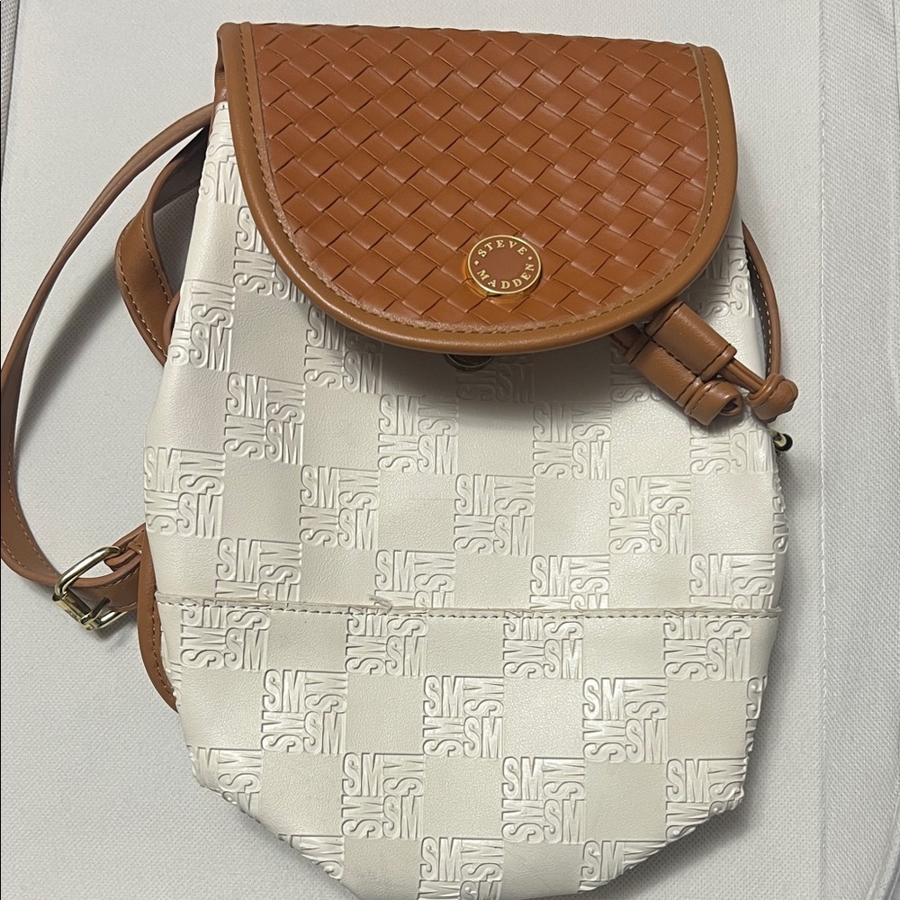 Steve Madden Tan and Cream Backpack